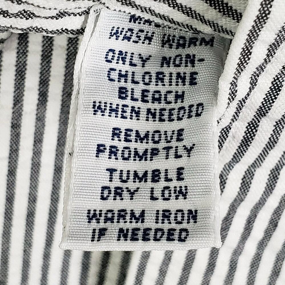 Polo Ralph Lauren Shirt Mens Size 4XB Gray Striped Seersucker LS Button Down - Picture 7 of 8